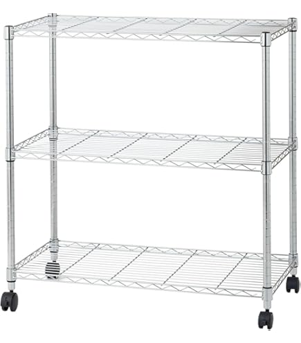 Amazon｜スチールラック 3段 幅90 奥行き45 高さ90cm キャスター付き